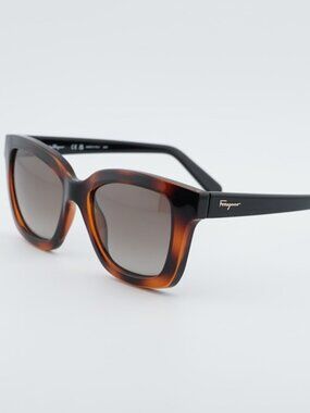 Salvatore Ferragamo SF955S 214 Sunglasses Havana Square Frame, Brown Lenses